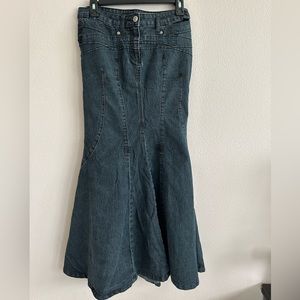 Bisou Bisou Maxi Denim Mermaid Skirt Size 2